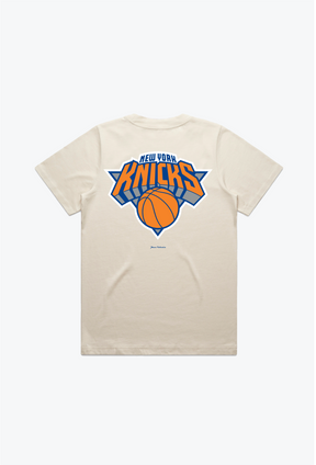 New York Knicks Women's Heavyweight T-Shirt - Natural