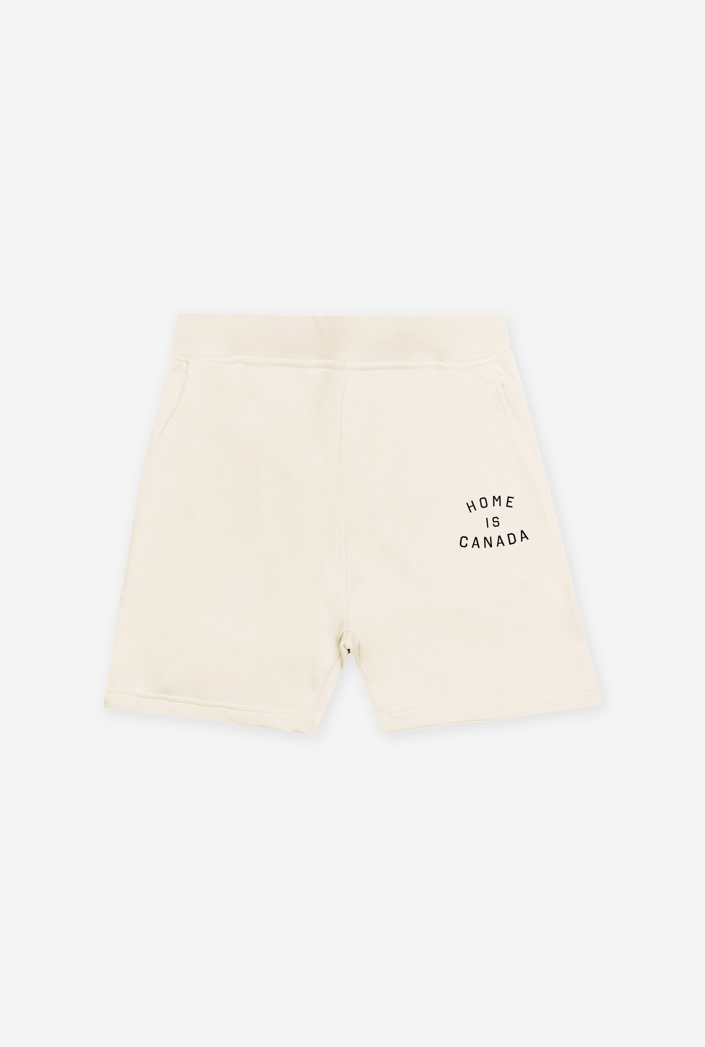 Home is Canada Crescent Fleece Shorts - Ivory