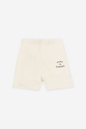 Home is Canada Crescent Fleece Shorts - Ivory