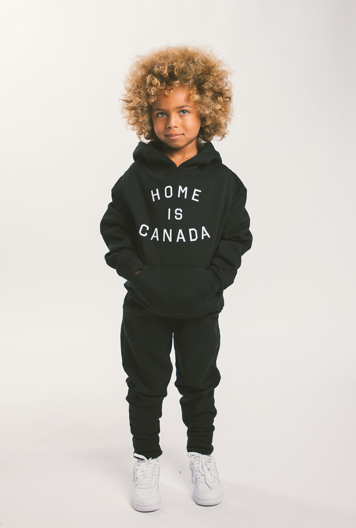 Home is Canada Kids Hoodie - Black