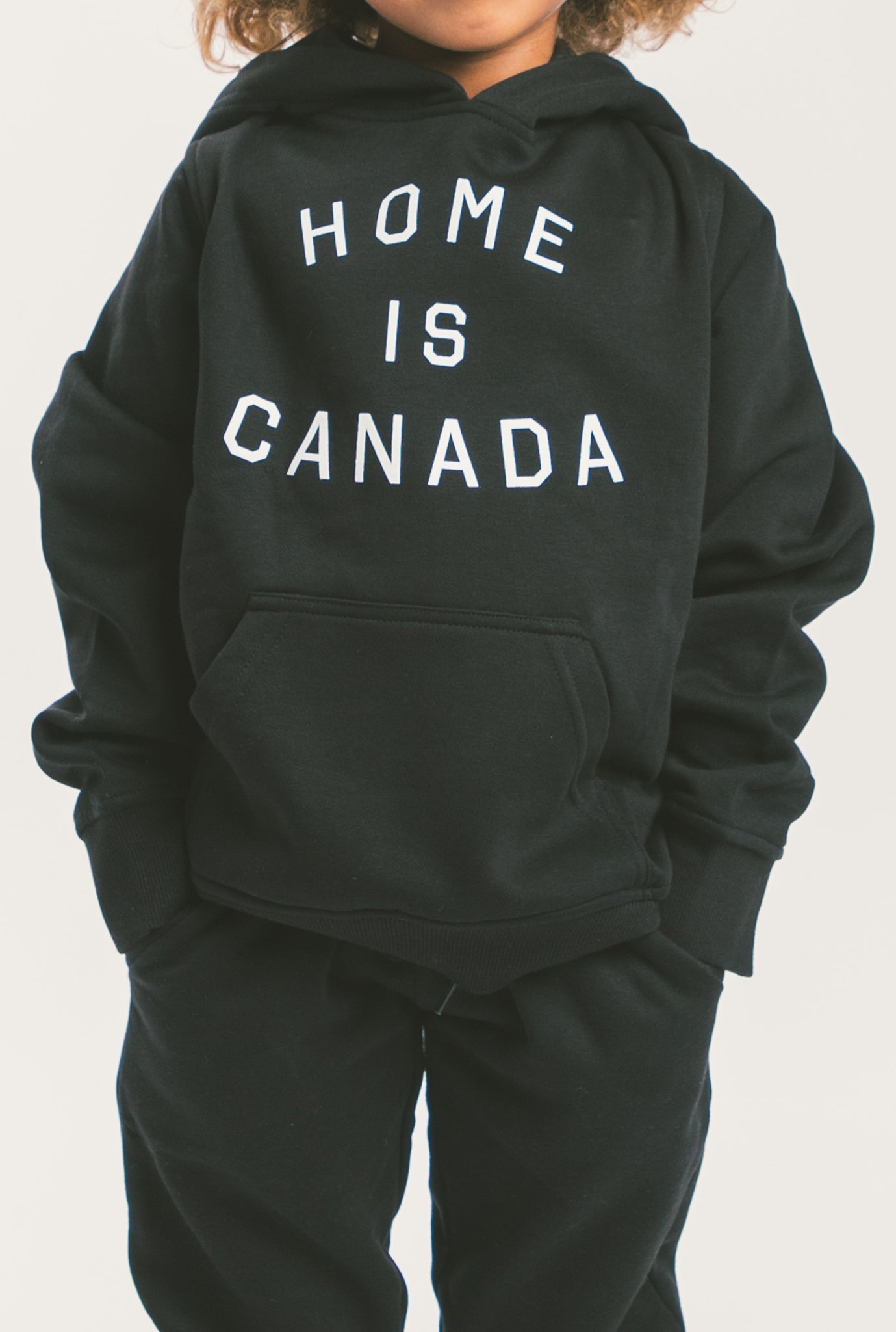 Home is Canada Kids Hoodie - Black