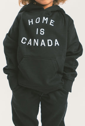 Home is Canada Kids Hoodie - Black