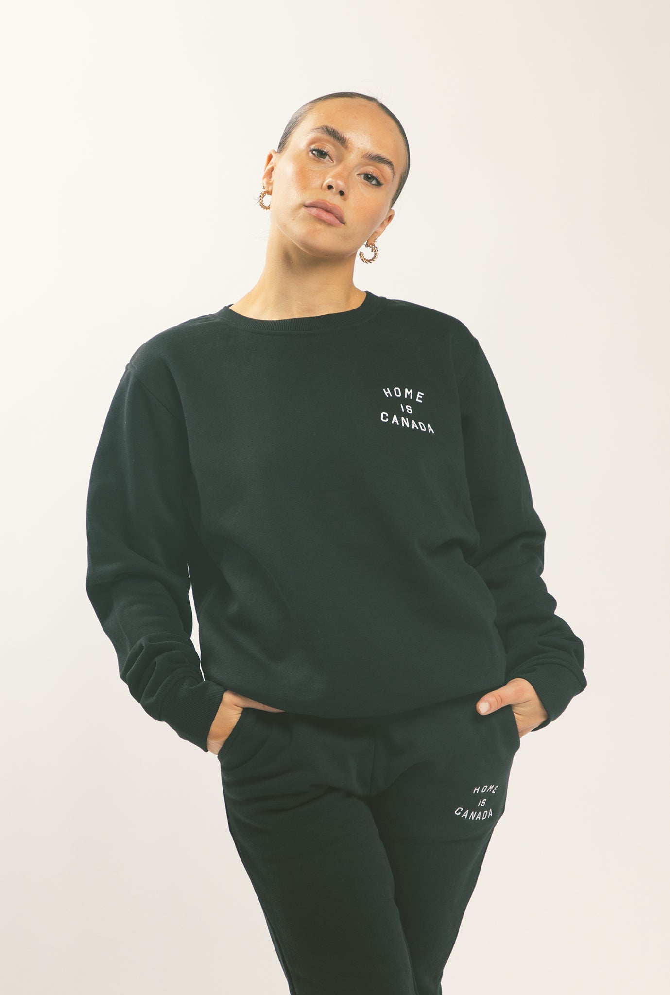 Home is Canada Crescent Crewneck - Black