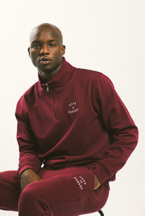 Home is Canada 1/4 Zip Sweater - Maroon