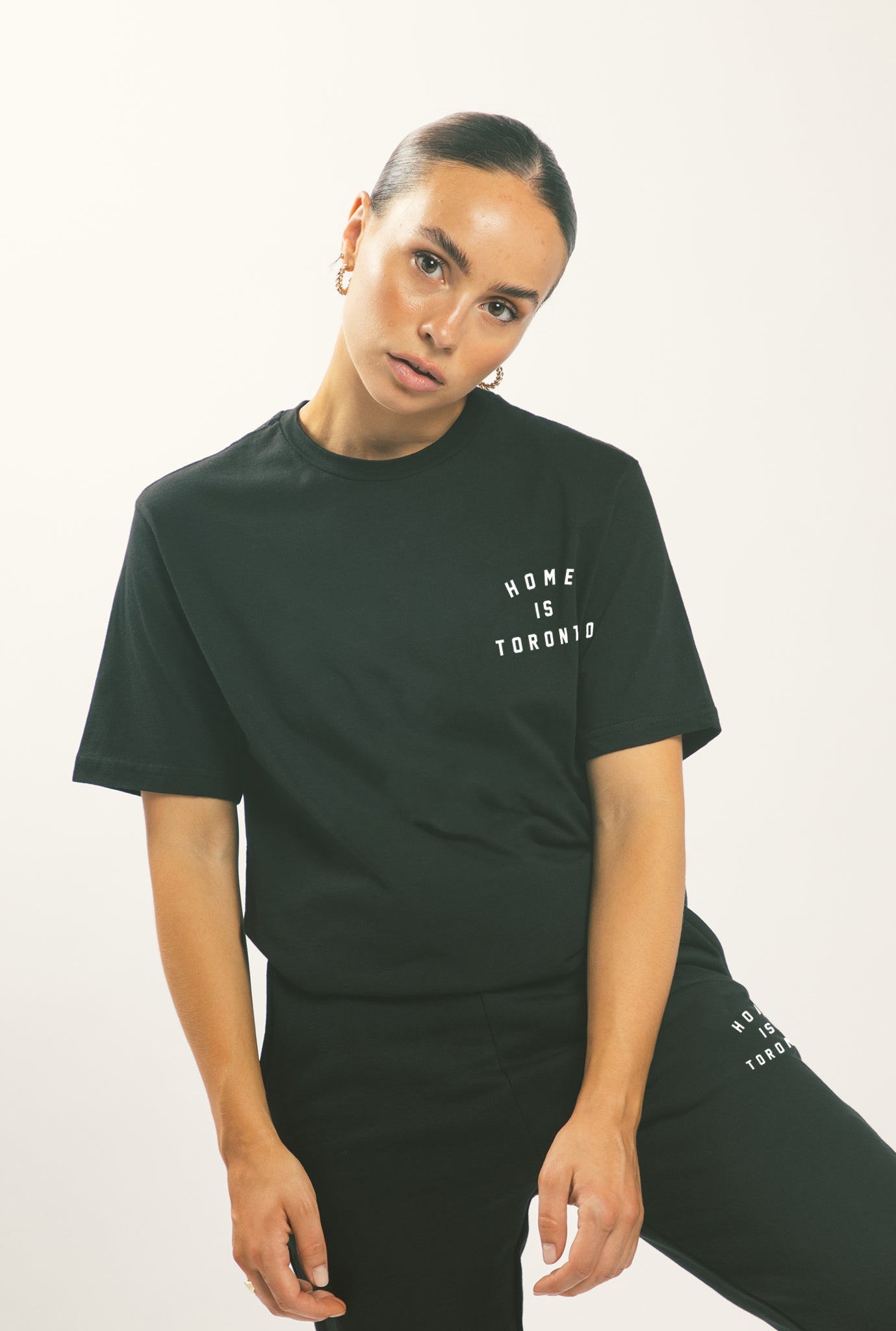 Home is Toronto Crescent T-Shirt - Black