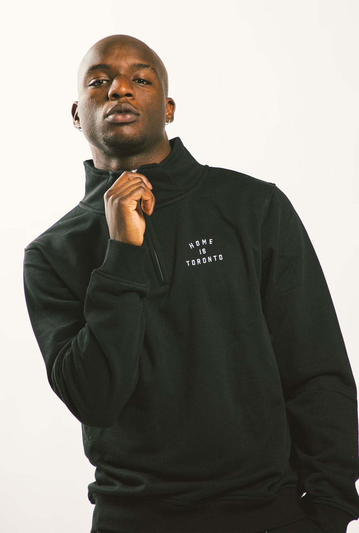 Home is Toronto Crescent 1/4 Zip - Black