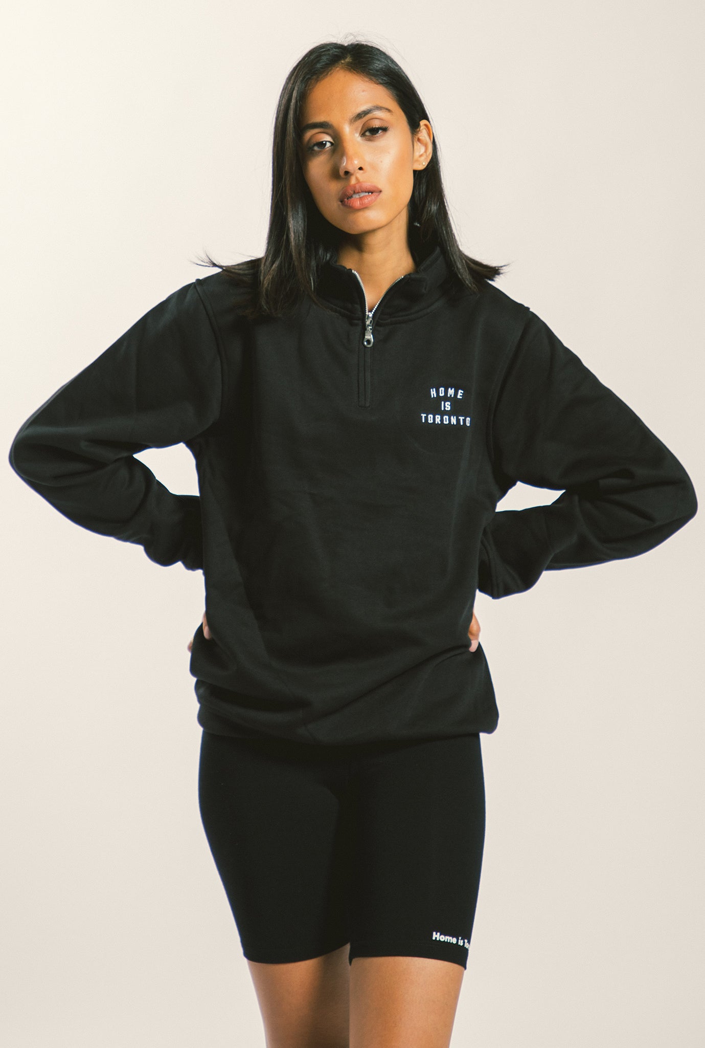 Home is Toronto Crescent 1/4 Zip - Noir
