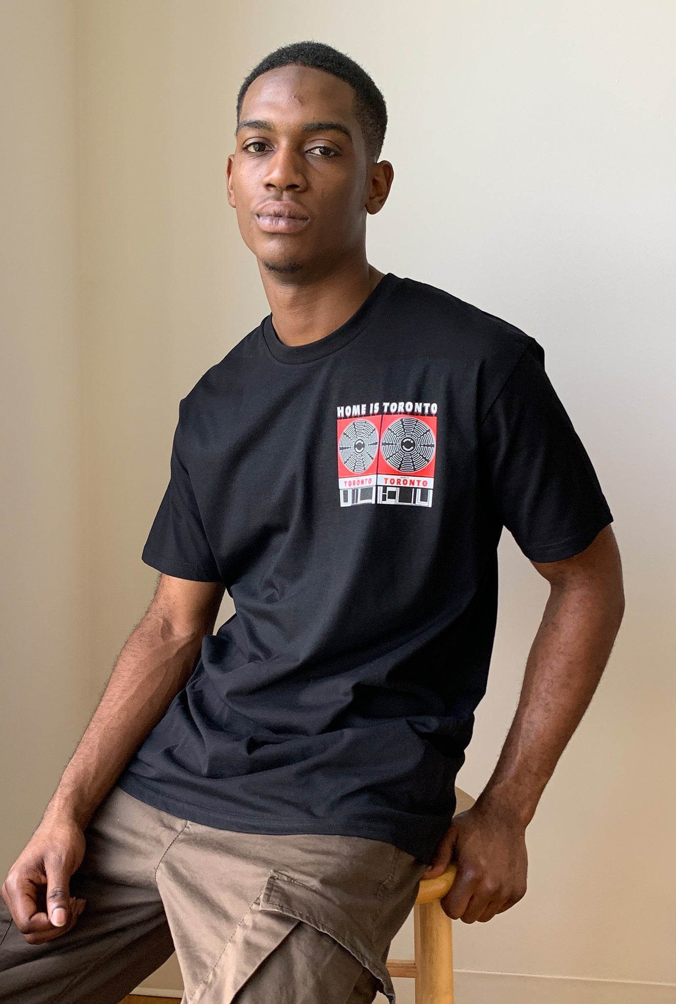 Home is Toronto Record Man Graphic T Shirt - Black