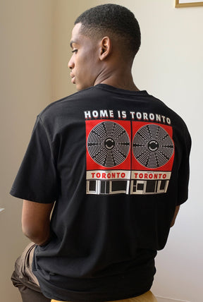 Home is Toronto Record Man Graphic T Shirt - Black