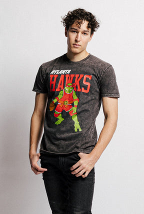 P/C x TMNT Atlanta Hawks Stonewash T-Shirt - Black