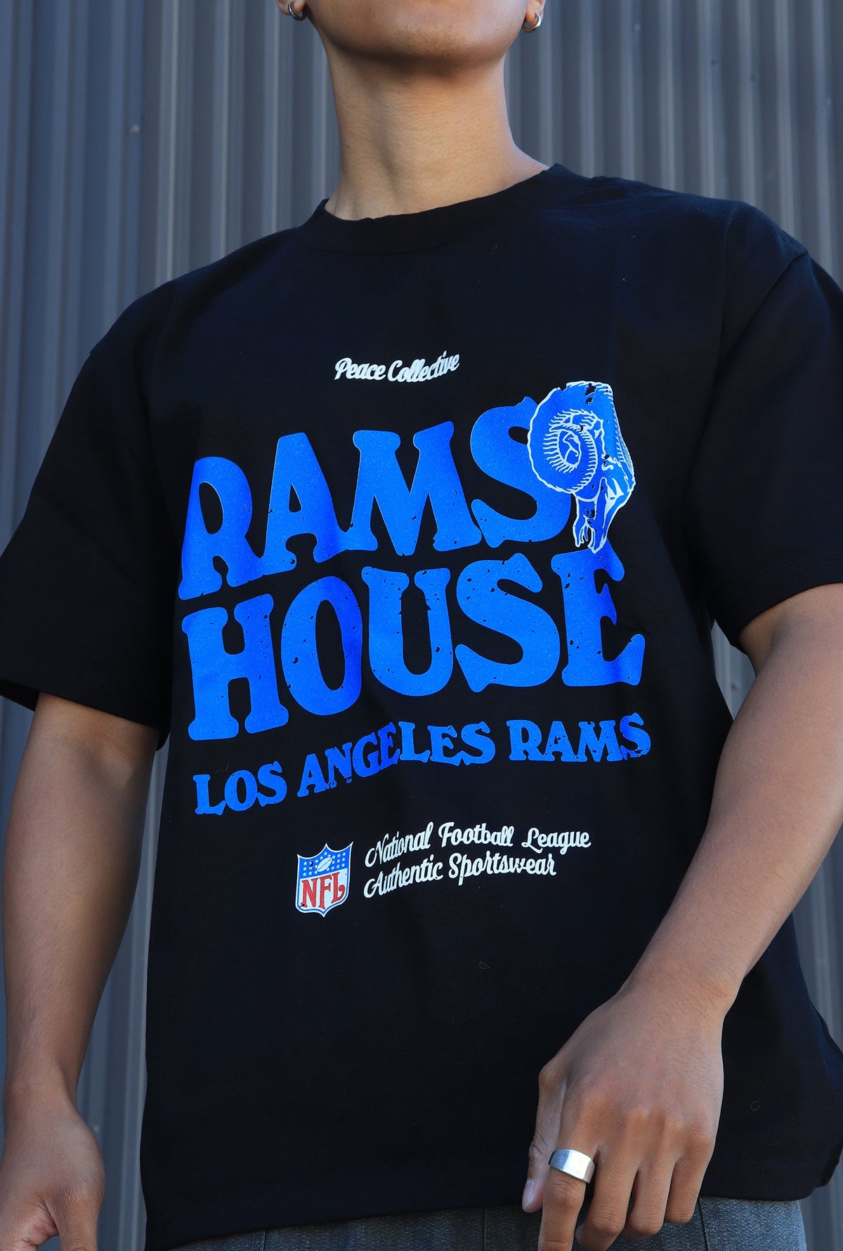 Los Angeles Rams Vintage Ad Heavyweight T-Shirt - Black