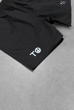"TO" Peace Sign Board Shorts - Black
