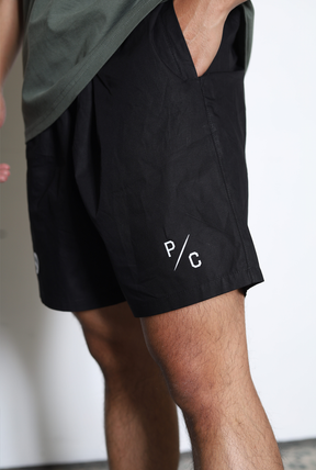 "TO" Peace Sign Board Shorts - Black