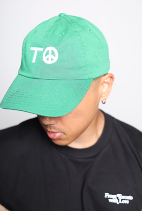 "TO" Peace Sign Dad Cap - Kelly Green
