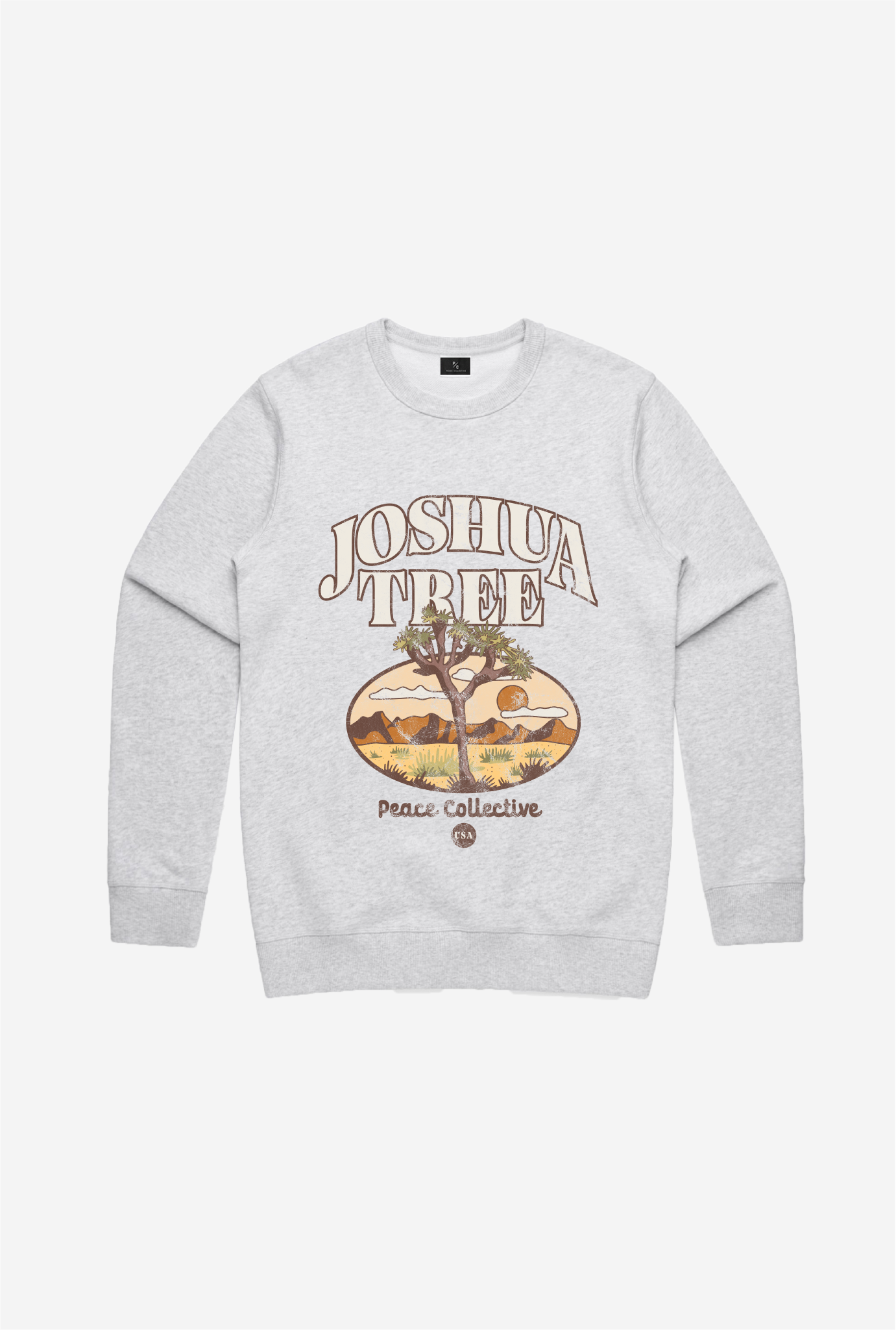 Joshua Tree  Post Card Crewneck - Ash