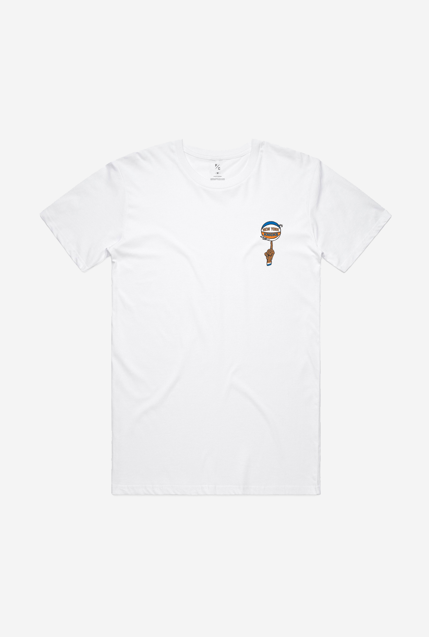 T-Shirt New York Knicks Spinning Ball - Blanc