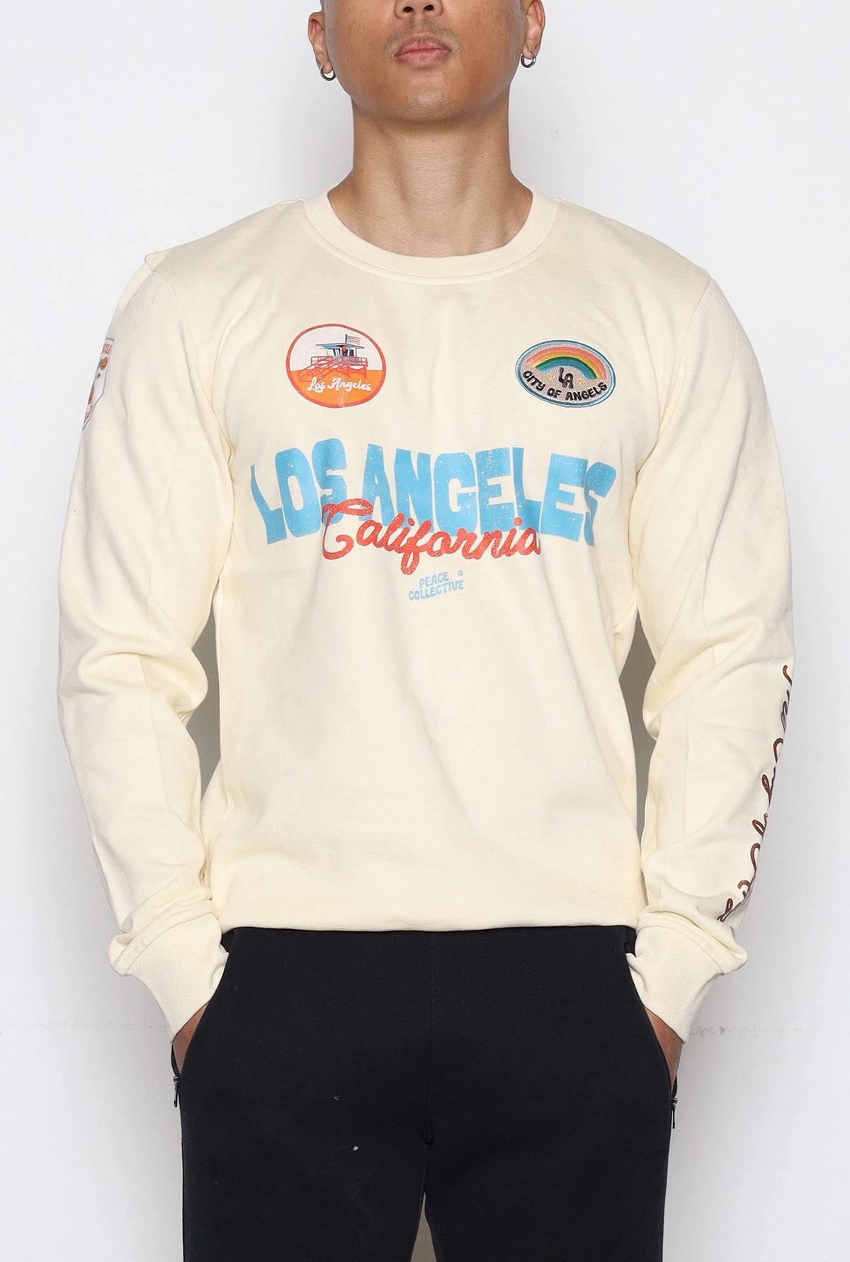 Los Angeles California Patch Crewneck - Ivory