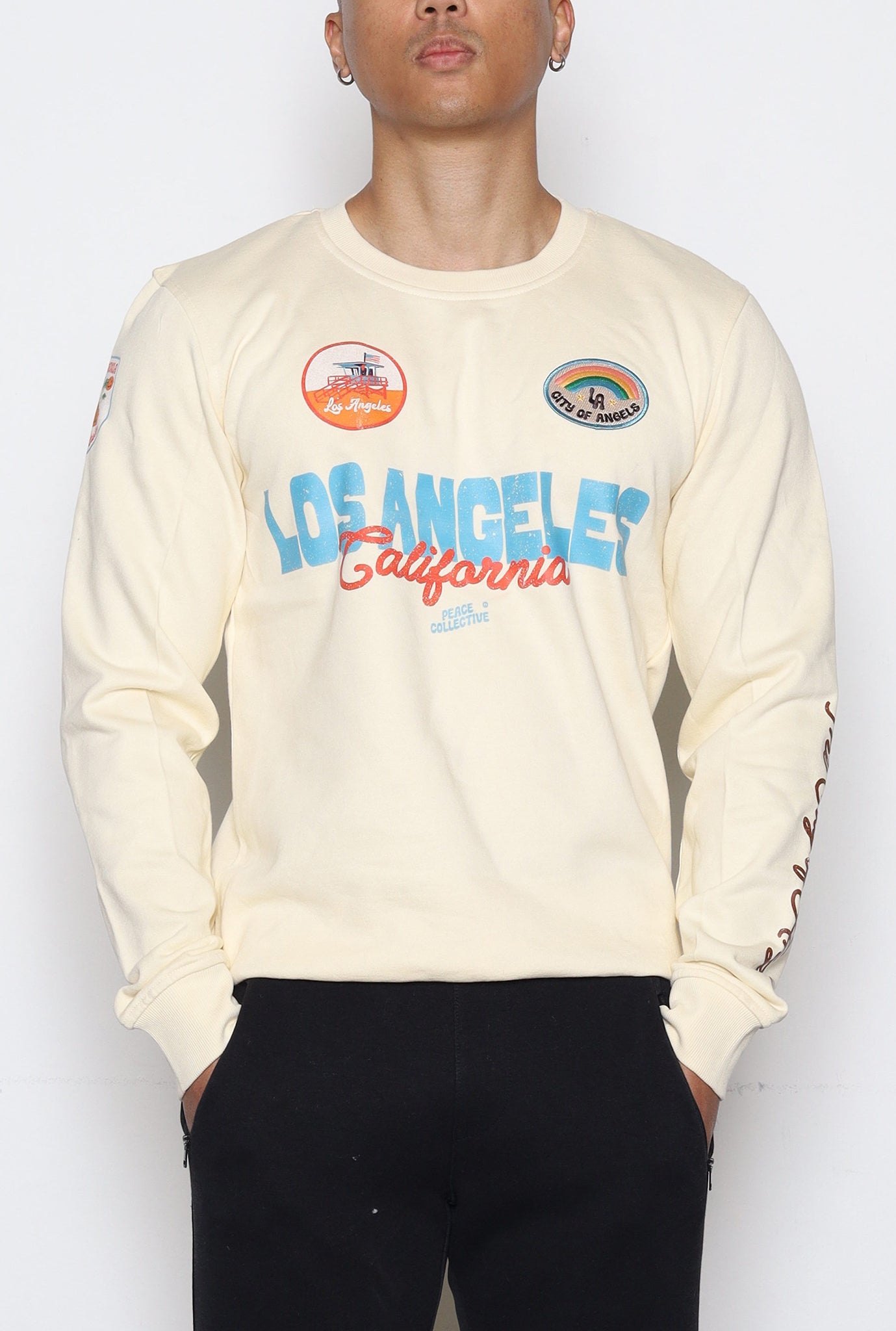 Los Angeles California Patch Crewneck - Ivory
