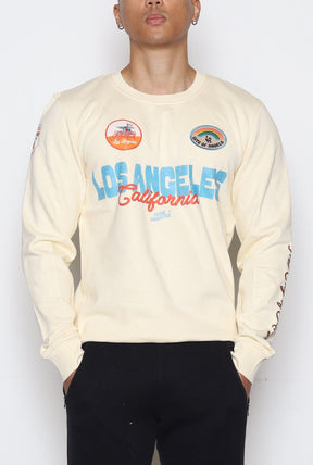 Los Angeles California Patch Crewneck - Ivory