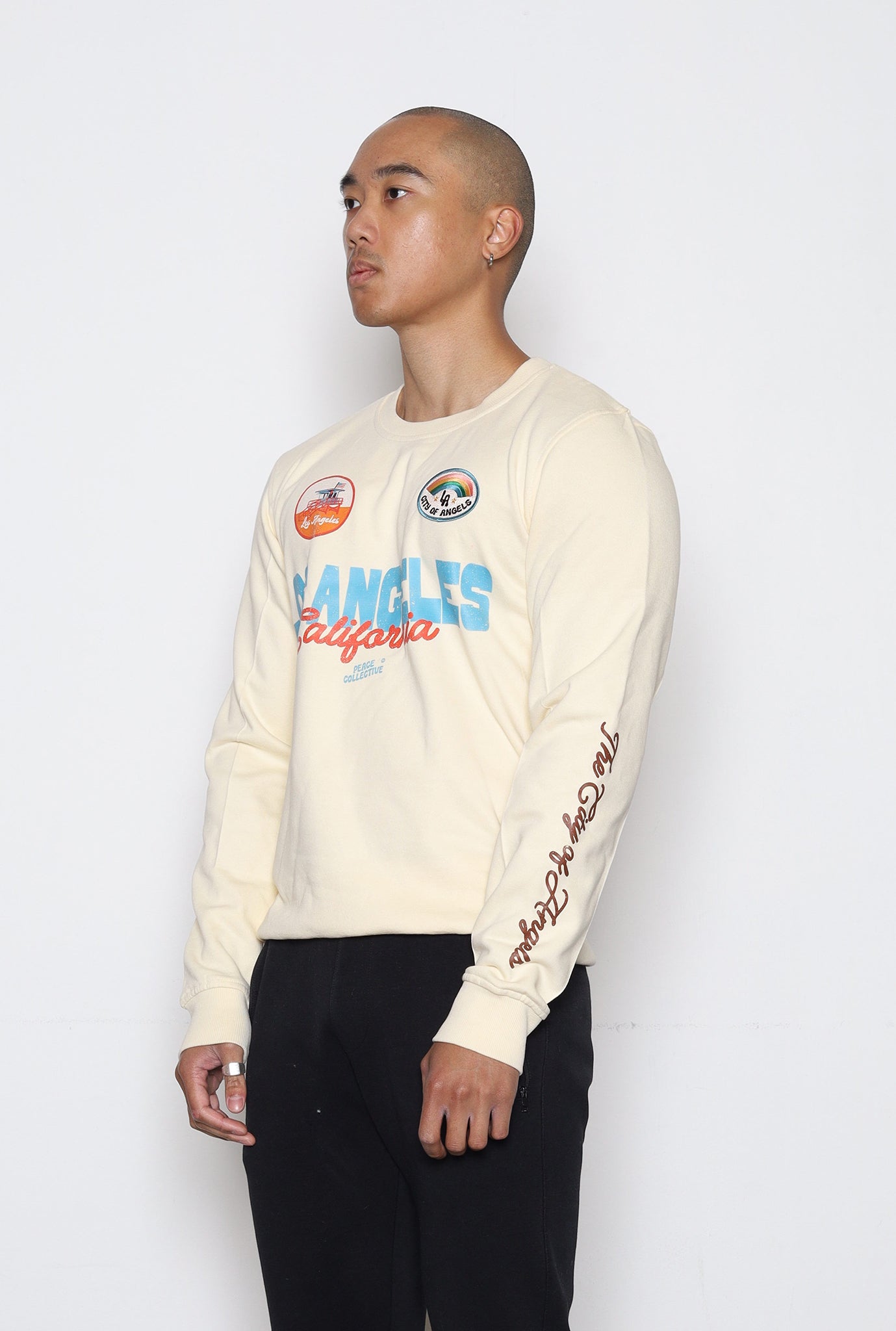 Los Angeles California Patch Crewneck - Ivory