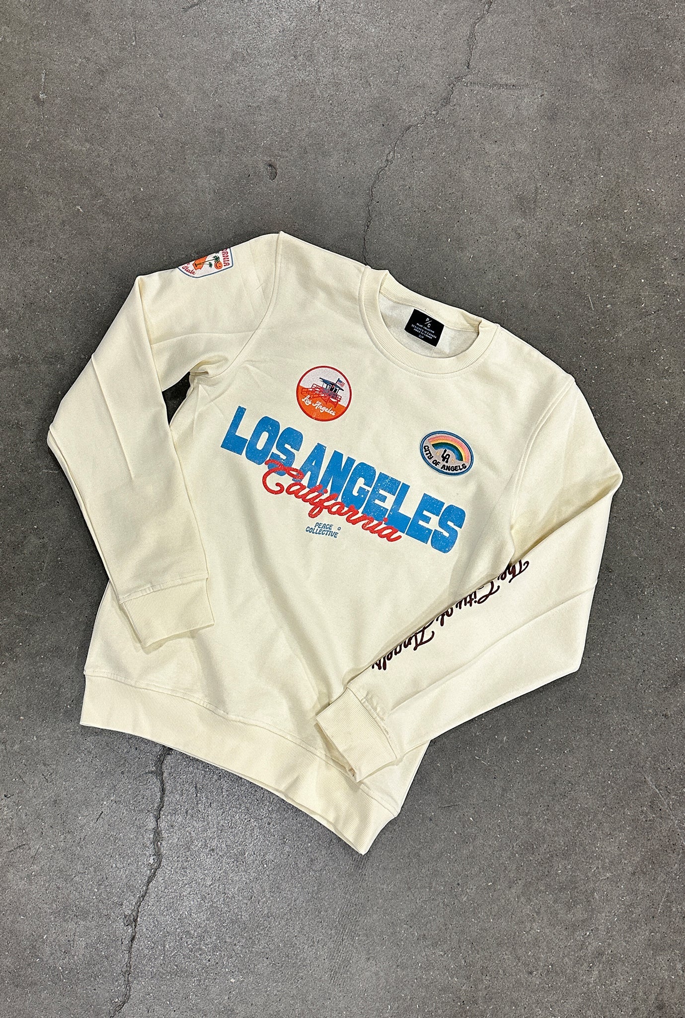 Los Angeles California Patch Crewneck - Ivory