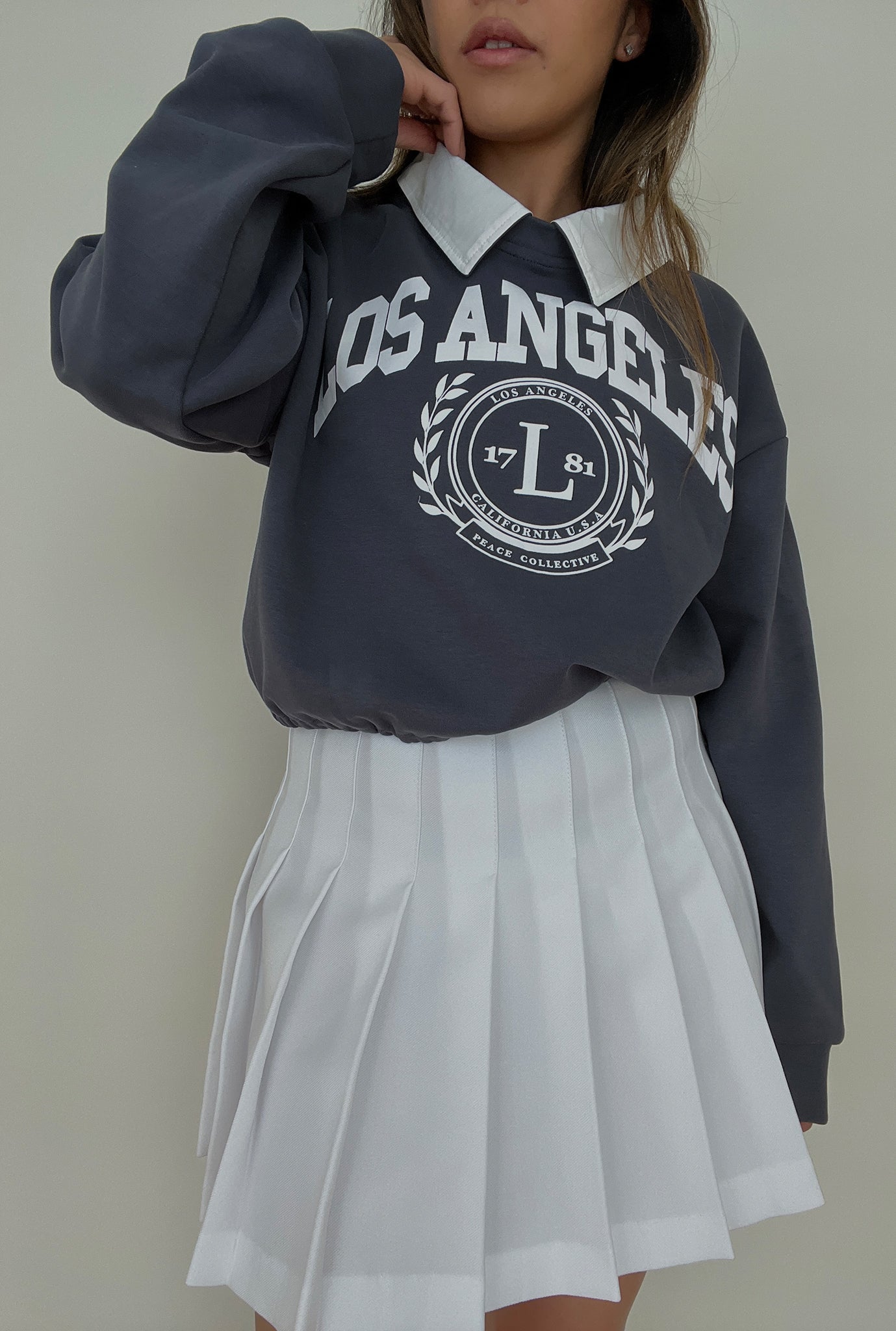 Pull à col vintage Los Angeles - Marine