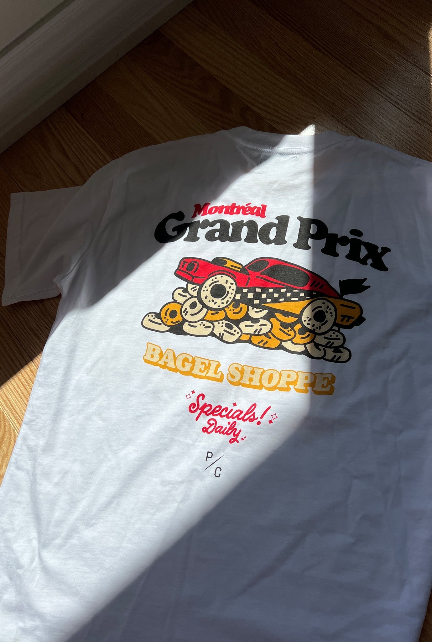 T-shirt Grand Prix Bagel Shop de Montréal - Blanc