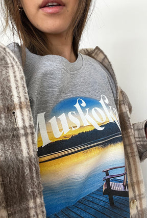 Muskoka Post Card Crewneck - Grey