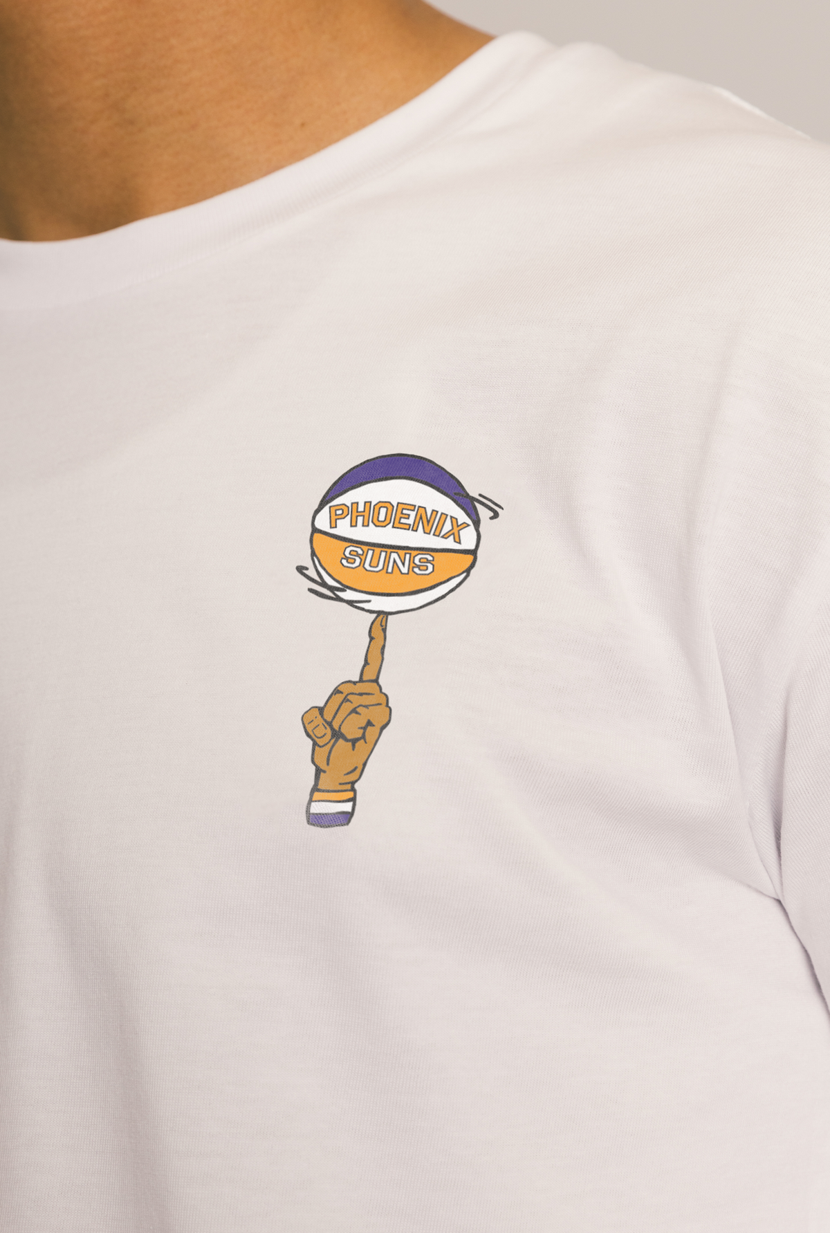 T-Shirt Phoenix Suns Spinning Ball - Blanc