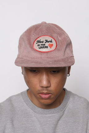 New York is for Lovers Patch Corduroy Cap - Hazy Pink