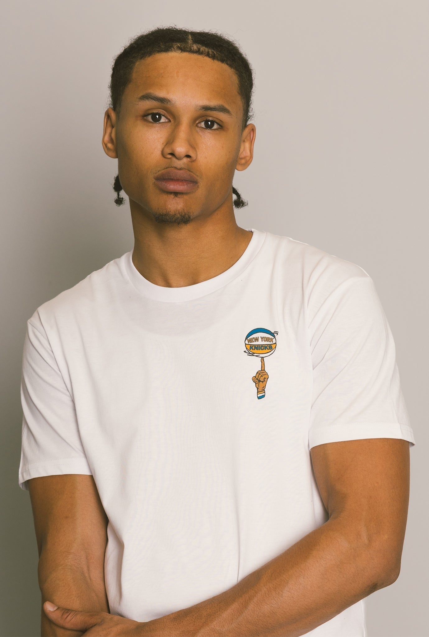 T-Shirt New York Knicks Spinning Ball - Blanc