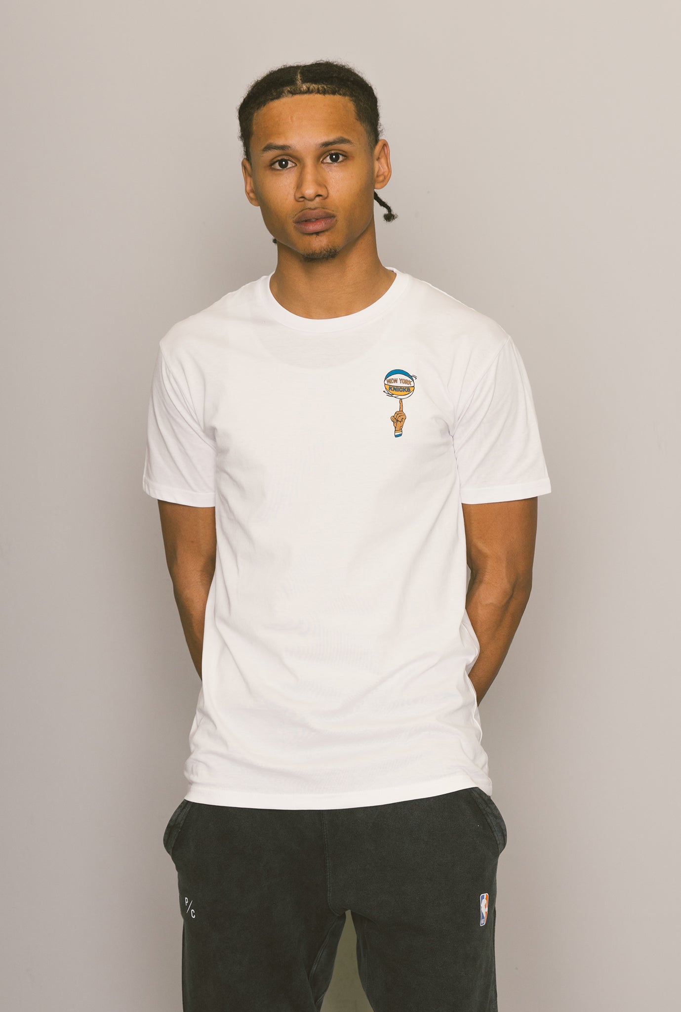 T-Shirt New York Knicks Spinning Ball - Blanc