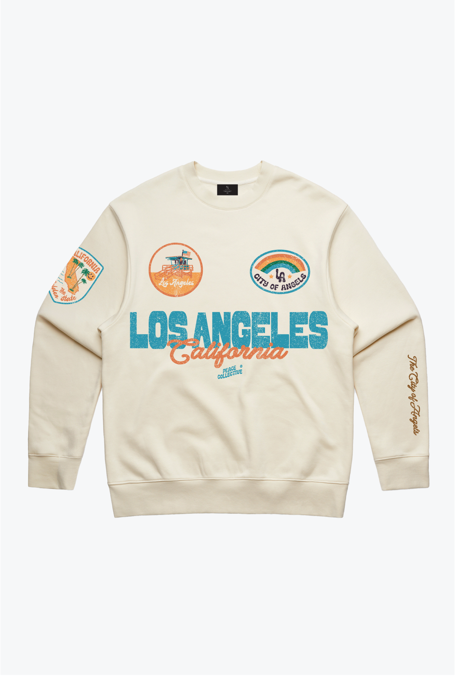 Los Angeles California Patch Crewneck - Ivory