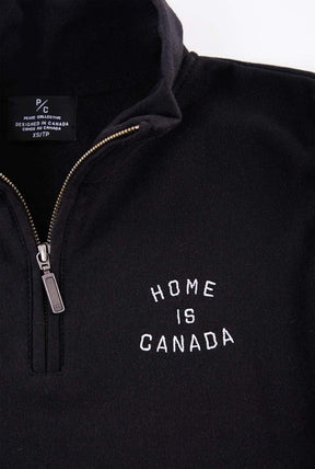 Home is Canada Chandail 1/4 Zip - Noir