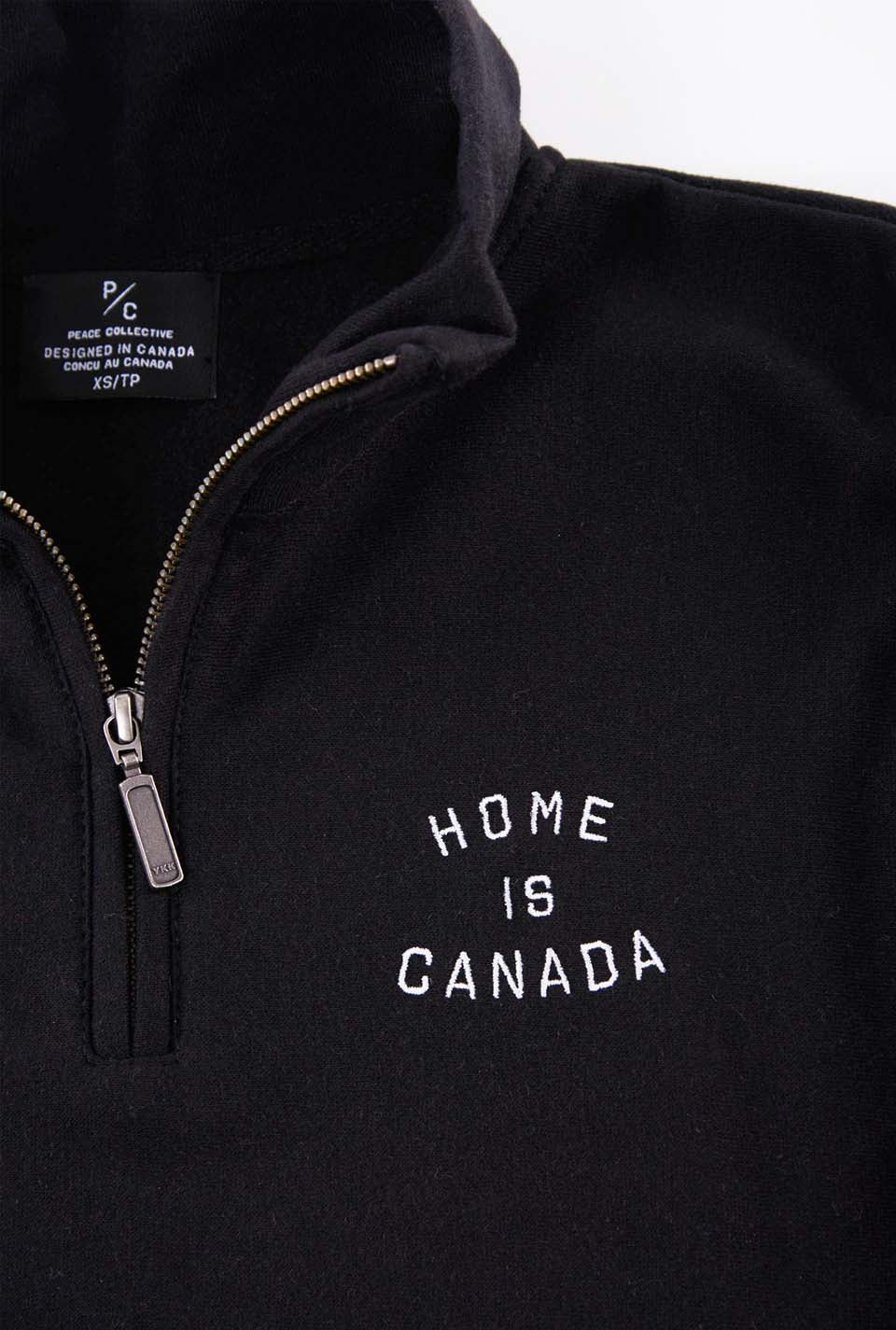 Home is Canada Chandail 1/4 Zip - Noir