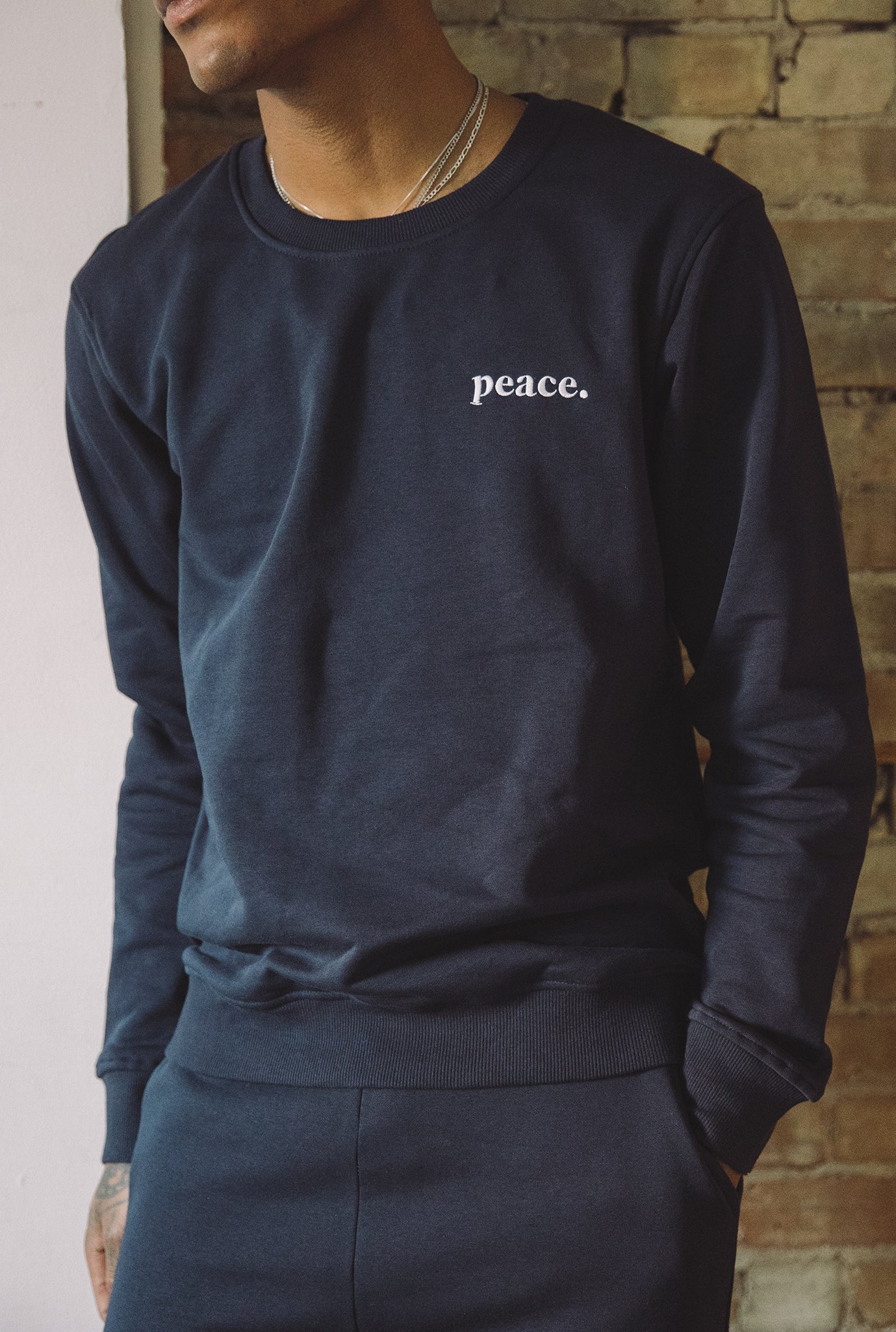 Peace Essentials Crewneck - Navy