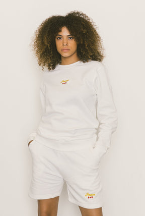 Peace Fleece Shorts - White