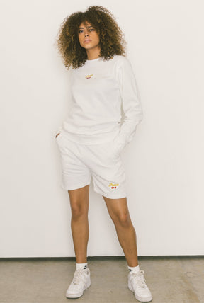 Peace Fleece Shorts - White