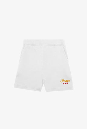 Peace Fleece Shorts - White
