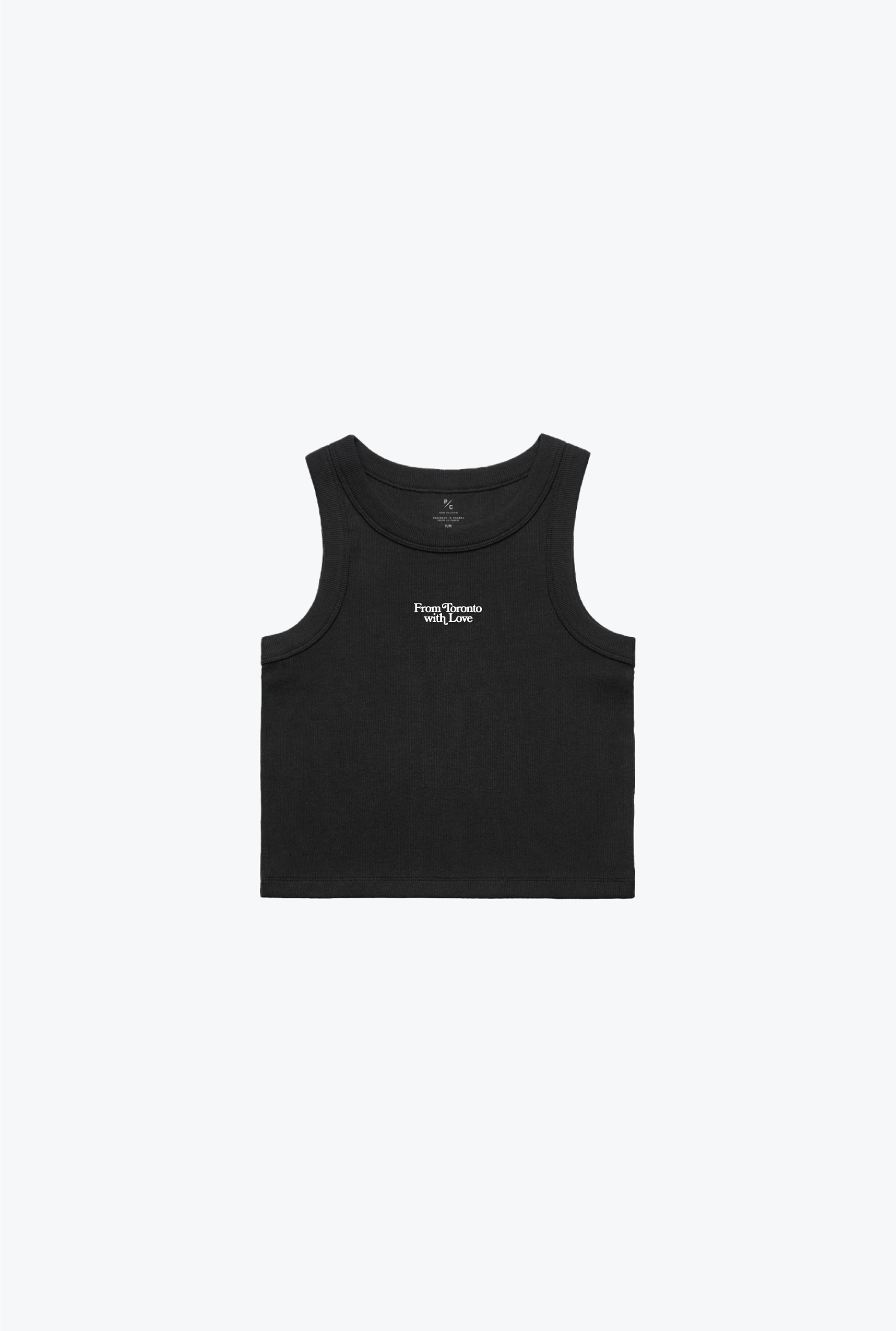 "TO" Peace Sign WOs Rib Crop Tank - Black