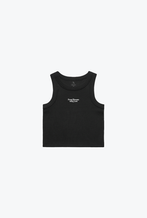 "TO" Peace Sign WOs Rib Crop Tank - Black