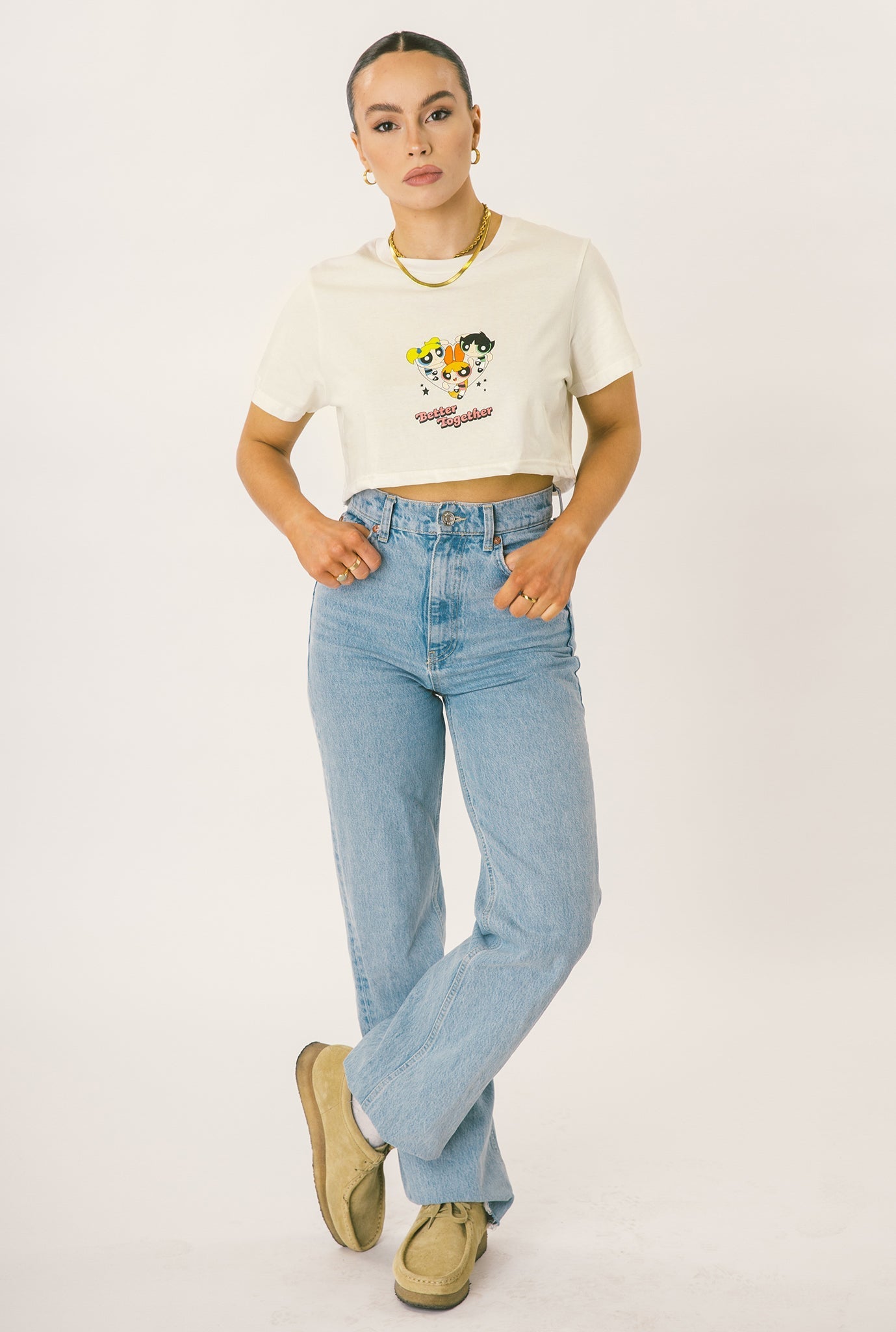 T-shirt court P/C x Powerpuff Girls Better Together - Naturel
