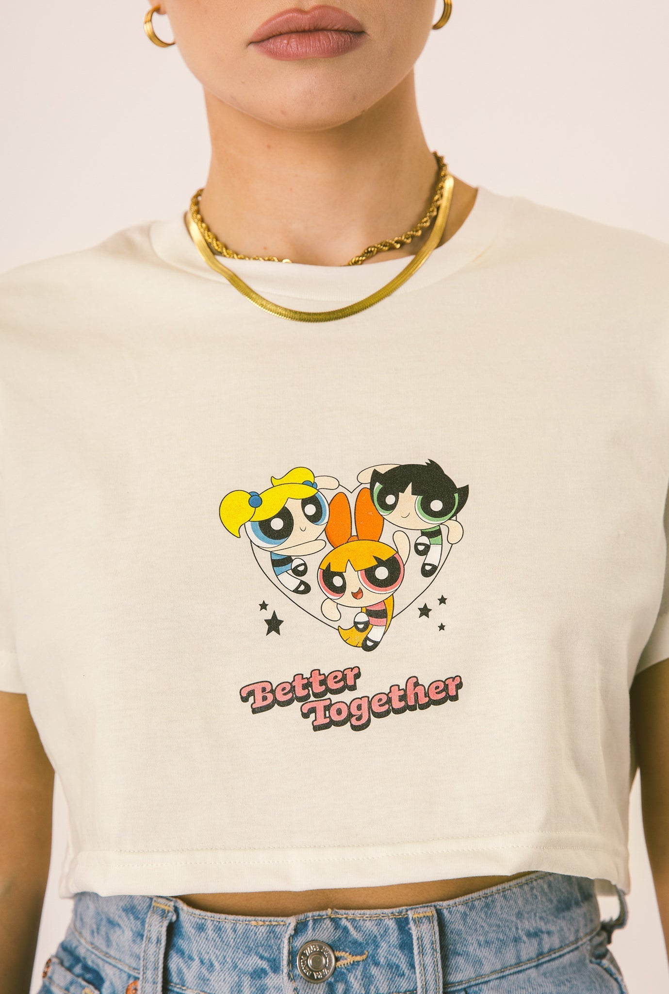 T-shirt court P/C x Powerpuff Girls Better Together - Naturel