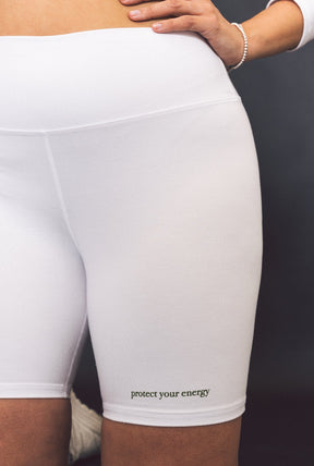 Protect Your Energy Movement™ Biker Shorts - White