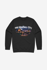 Old Quebec City Post Card Crewneck - Black