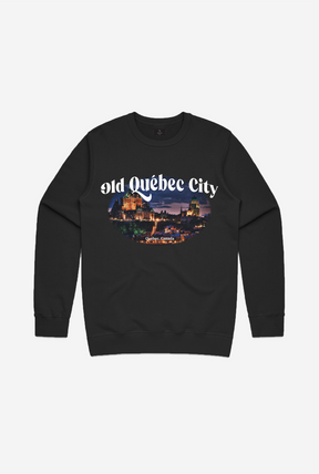 Old Quebec City Post Card Crewneck - Black