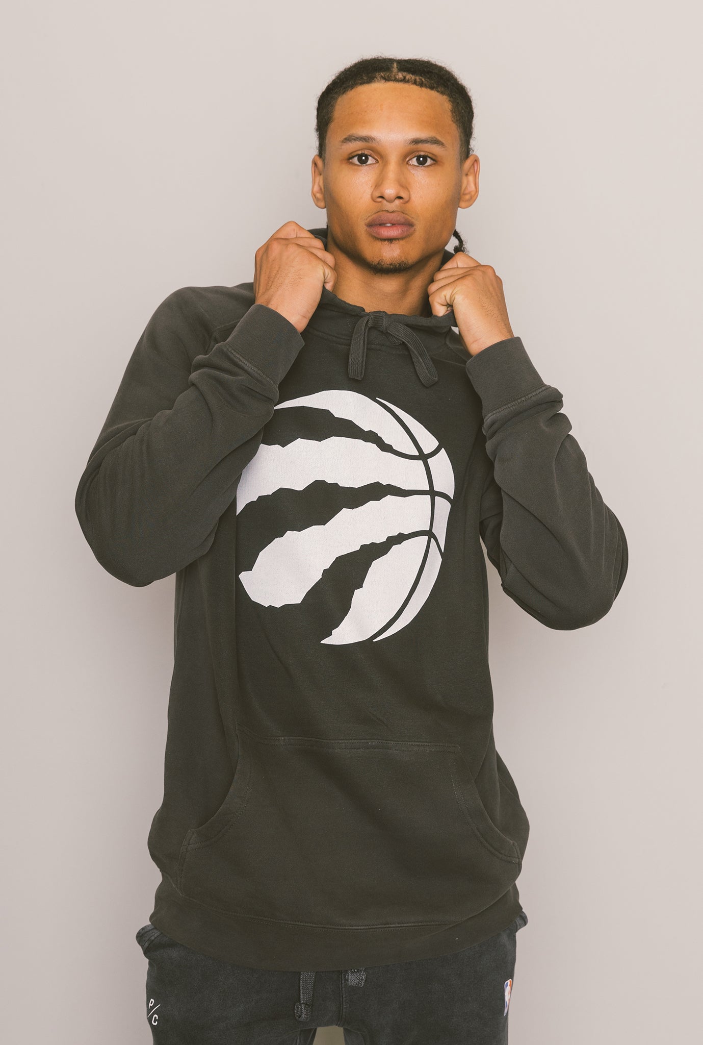 Sweat à capuche avec logo délavé Toronto Raptors - Noir