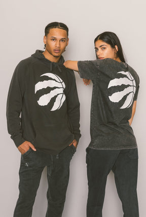 Sweat à capuche avec logo délavé Toronto Raptors - Noir