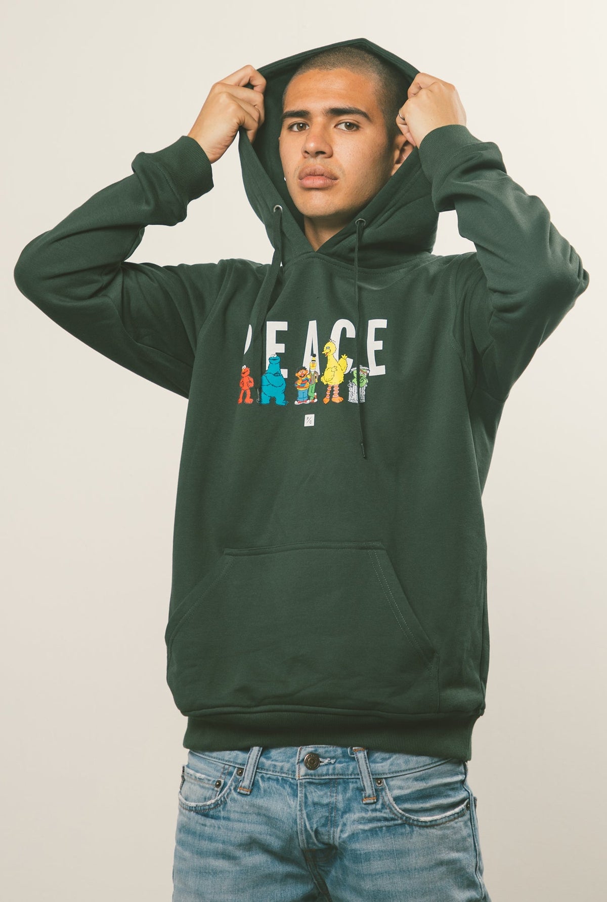 Sweat à capuche P/C x Sesame Street - Vert forêt