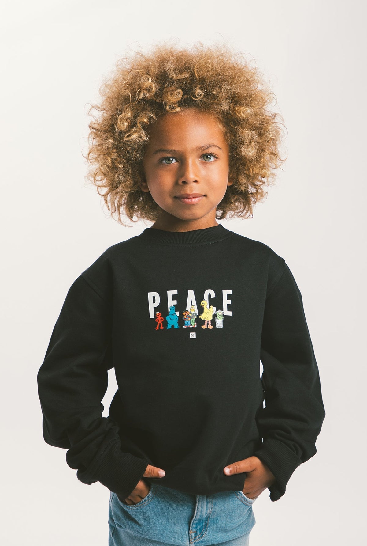 P/C x Sesame Street Pull ras du cou enfant - Noir